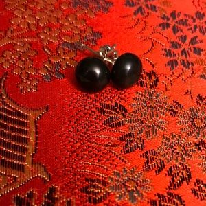 Black Cultured Pearl Earrings BP4